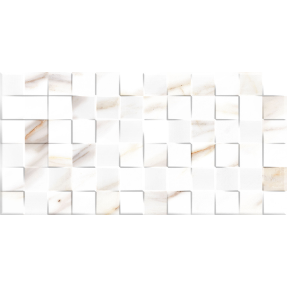 ARDENZA CUBIK BRILLO 25x50 λευκό πλακάκι τοίχου γυαλιστερό όψη μαρμάρου